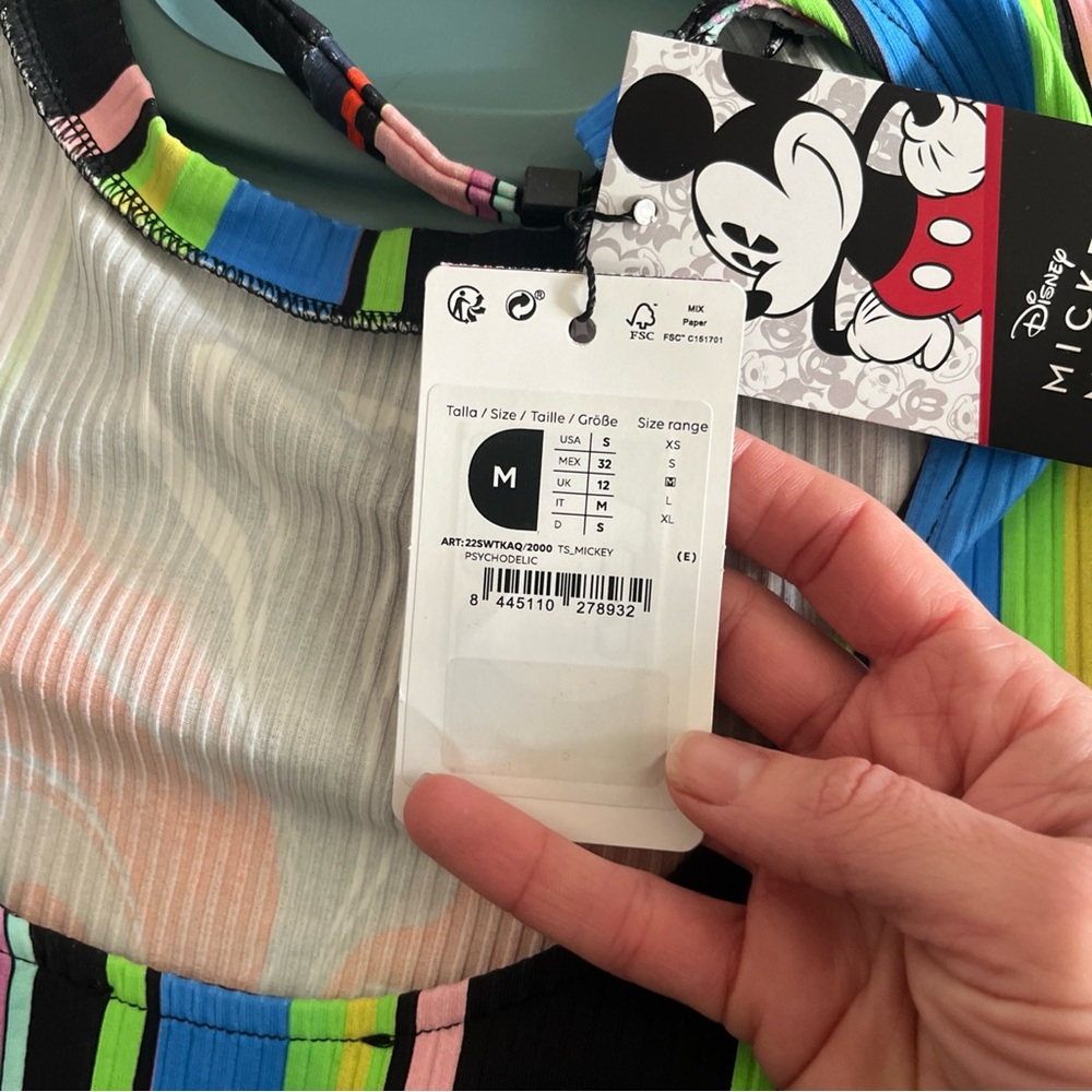 Desigual Disney Mickey Mouse Colorful Graphic T-Shirt Psychodelic NWT Rare - Picture 4 of 4